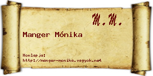 Manger Mónika névjegykártya